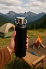 Vacuum Insulated Water Bottle 17oz – Stainless Steel, Double Wall Bottle, Leakproof, BPA-Free, Portable Handle, Keeps Cold 24h & Hot Coffee12h – Matte Black - Image 5