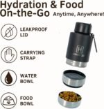 Insulated Dog Water Bottle with Detachable Food & Water Bowl, 3 in 1 Travel Stainless Steel Dog Water Bottle, Perfect for Hiking, Walking, Camping & Outdoor Travel for Pet & Human (34 Oz) - Image 3