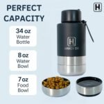 Insulated Dog Water Bottle with Detachable Food & Water Bowl, 3 in 1 Travel Stainless Steel Dog Water Bottle, Perfect for Hiking, Walking, Camping & Outdoor Travel for Pet & Human (34 Oz) - Image 10