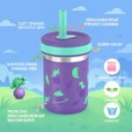 Sursip Toddler Stainless Steel Cups with Lids and Straws, Spill Resistant Sippy Cups Kids Tumbler with Silicone Straws for Smoothie, Drinking, Snacks, BPA-Free, Dishwasher Safe - 15 oz (4 Packs) - Image 3