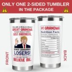 UMACVN Gifts for Grandma - Birthday, Mothers Day, Christmas Grandma Gifts from Grandchildren - Gift Ideas for Grandmother from Granddaughter, Grandson, Grandkids - 20 Oz Stainless Steel Tumbler - Image 3