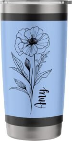 Amy Custom Cup Violet Flower Birthday Gift Girls Women Stainless Steel Insulated Tumbler - Image 4