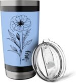 Amy Custom Cup Violet Flower Birthday Gift Girls Women Stainless Steel Insulated Tumbler - Image 5