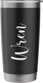 Wren Personalized Name Travel Mug Stainless Steel Insulated Tumbler - Image 4