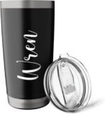 Wren Personalized Name Travel Mug Stainless Steel Insulated Tumbler - Image 6