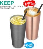 VEGOND 20oz Tumbler Bulk with Lid and Straw 6 Pack, Stainless Steel Vacuum Insulated Tumbler, Double Wall Coffee Cup Travel Mug, Rose Gold - Image 5