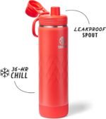 Takeya Sport 22 oz Triple-Insulated Stainless Steel Water Bottle, Spout Lid – Leakproof, Sweatproof, BPA-Free, Keeps Drinks Cold 36 Hrs, Hot 14 Hrs, Crimson - Image 3