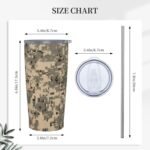 GDSHJKLW Army Digital Camouflage Tumbler With Lid And Straw 20oz Travel Coffee Mug Gifts Stainless Steel Vacuum Insulated Car Cup Leakproof Water Bottle For Office Car Home - Image 3