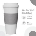 Copco Acadia 16 oz Travel Mug - Insulated Reusable Coffee Tumbler with Double-Walled Plastic, Leak-Proof Lid, BPA-Free - Portable Mug for Hot & Cold Drinks, Cup Holder Friendly (Damask) - Image 4