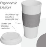 Copco Acadia 16 oz Travel Mug - Insulated Reusable Coffee Tumbler with Double-Walled Plastic, Leak-Proof Lid, BPA-Free - Portable Mug for Hot & Cold Drinks, Cup Holder Friendly (Damask) - Image 5