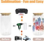 AGH 4 Pack Snow Globe Tumbler 16 oz Sublimation Snow Globe Glass Tumbler with Pre Drilled Hole Double Wall Snowglobe Glass Cups for Snow Globe Glitter DIY - Image 3