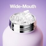 CHAKO LAB Water Bottle with Straw and Carry Handle | Wide Mouth vacuum insulated stainless steel Bottles | Reusable, leak-proof and BPA-free | 33oz (Purple&Orange) - Image 5