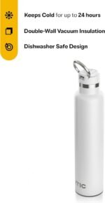 RTIC 26oz Journey Water Bottle Ceramic Lined Metal Stainless Steel Vacuum Insulated, BPA Free, Reusable, for Water, Hot and Cold Drinks, Travel, Sports, Camping, White - Image 3
