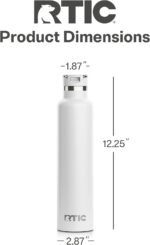 RTIC 26oz Journey Water Bottle Ceramic Lined Metal Stainless Steel Vacuum Insulated, BPA Free, Reusable, for Water, Hot and Cold Drinks, Travel, Sports, Camping, White - Image 4