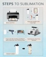 OFFNOVA 8 Pack Sublimation Water Bottle Blanks, 20 oz Sublimation Tumblers Bulk Stainless Steel Sports Water Bottles for Tumbler Heat Press Sublimation Printing - Image 4