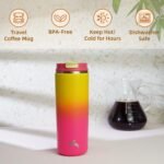 Konokyo Tumbler with Lid, 16 oz Travel Coffee Mug Double Wall Vacuum Stainless Steel Thermal Metal Cup Insulated Water Bottle,Rainbow - Image 3