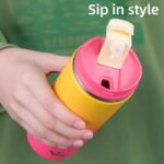 Konokyo Tumbler with Lid, 16 oz Travel Coffee Mug Double Wall Vacuum Stainless Steel Thermal Metal Cup Insulated Water Bottle,Rainbow - Image 4