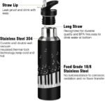 AUUXVA Music Note Black 20oz BPA Free Sports Bottle for Gym Hiking - Image 3