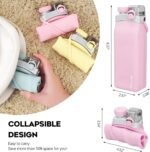 Sinyon Collapsible Water Bottles, 20oz Silicone Reusable Water Bottle with Straw and Strap, Leakproof Foldable Sports Water Bottle for Travel Camping Running Hiking Gym, BPA Free - Image 3