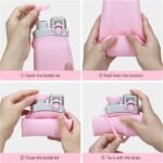 Sinyon Collapsible Water Bottles, 20oz Silicone Reusable Water Bottle with Straw and Strap, Leakproof Foldable Sports Water Bottle for Travel Camping Running Hiking Gym, BPA Free - Image 5