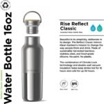 Klean Kanteen Rise Reflect Insulated Water Bottle - Reusable Water Bottle for Quick Hydration - Vacuum Insulation - Dishwasher-Safe - Bamboo Cap - Stainless Steel - 16 oz - Image 3