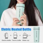 110V Electric Heated Travel Mug 350ML Smart Heating Water Bottle Leakage-free Portable Electric Kettles with 5 Minutes Fast Boiling/Anti-dry Protection for Coffee, Milk - Image 3