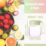 Danmu Glass Juice Bottles with Lids 10oz,Juicing Bottles Reusable,100% Leakproof for Juicing,Water,Kombucha,Milk,Milkshake,Coffee,Borosilicate Glass,6 Pack,Dishwasher Safe 6 Pack,Everyday Use - Image 3