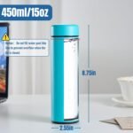 PARACITY Insulated Water Bottle, 15 oz Stainless Steel Water Bottles for Double Wall Vacuum Hot Drinks, Metal Water Bottle Keeps Hot for 12 Hrs, Cold for 24 Hrs, for Coffee, Tea (light blue) - Image 7