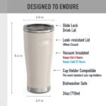 THERMOS ICON SERIES, Stainless Steel Cold Tumbler with Slide Lock, 24 Ounce, Sandstone - Image 4