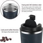 Smilatte 12oz (380ml) Vacuum Insulated Coffee Travel Mug, Leak proof Double Wall Stainless Steel Reusable Cup with Lid, Thermal Tumbler for Hot and Cold Drinks, Matte Texture Blue - Image 4