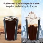 Smilatte 12oz (380ml) Vacuum Insulated Coffee Travel Mug, Leak proof Double Wall Stainless Steel Reusable Cup with Lid, Thermal Tumbler for Hot and Cold Drinks, Matte Texture Blue - Image 5