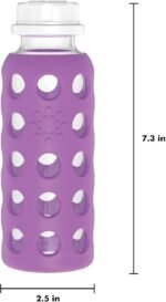 Lifefactory 9-Ounce BPA-Free Glass Water Bottle with Flat Cap and Silicone Sleeve, Grape - Image 4