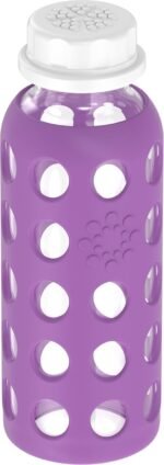 Lifefactory 9-Ounce BPA-Free Glass Water Bottle with Flat Cap and Silicone Sleeve, Grape - Image 5