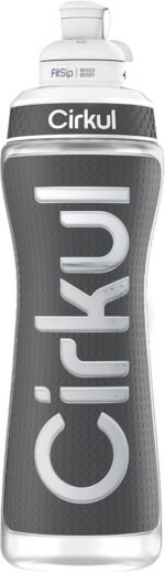Cirkul 22oz. Gray Plastic Grip Squeeze Water Bottle & Sport Lid, BPA-Free, Non-Slip Design for Gym, Biking & Sports with Flavor Cartridge Included (FitSip Mixed Berry) - Image 3