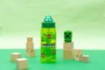 Zak Designs Minecraft Sage Water Bottle For School or Travel, 25oz Durable Plastic Water Bottle With Straw, Handle, and Leak-Proof, Pop-Up Spout Cover (Creeper) - Image 6