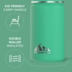 Hydrapeak Mini 14oz Water Bottle with Straw Lid, Stainless Steel Double Wall Insulated Water Bottle | Leak-Proof and Spill-Proof Water Bottle, 24 Hours Cold (Jade) - Image 4