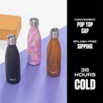 S'well Stainless Steel Water Bottle with Sports Cap, 17oz, Teakwood, Triple Layered Vacuum Insulated Containers Keeps Drinks Cold for 36 Hours and Hot for 10, BPA Free, Perfect for On the Go - Image 3