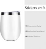 Customize Photo Text Logo Wine Tumblers 12oz Personalized Stainless Steel Travel Mug with Lid Custom Birthday Christmas Gifts for Men Women Husband Wife Friends, WhiteA - Image 4