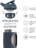 Promixx Pursuit Shaker Bottle Insulated Stainless Steel Water Bottle and shaker Cup, 18oz, Midnight Blue - Image 4