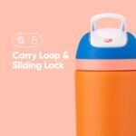 Owala Kids Flip Insulation Stainless Steel Water Bottle with Straw, Locking Lid Water Bottle, Kids Water Bottle, Great for Travel, 14 Oz, Orange and Blue (Blue Citrus) - Image 5