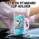 Silver Buffalo Peanuts Featuring Snoopy and Woodstock Feelin' Groovy Double Walled Stainless Steel Tumbler with Handle and Straw, Fits in Standard Cup Holder, 40 Ounces - Image 4