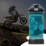 YuanDian Light Up Kids Water Bottle with 3D Dirt Bike Design- 14 OZ Tritan BPA Free Eco-Friendly - Cool Drinking Cups Gift for School Kids Boy Child Motocross Rider - Image 4