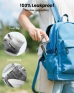 Travel Water Bottle with 2-in-1 Mist & Sip Function - Large BPA-Free Reusable, Leak-Proof, Silicone Spout Cover & Wide Mouth for Gym,School,Camp,Travel,Outdoor Women Kids - Grey - Image 5