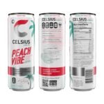 CELSIUS Sparkling Peach Vibe, Functional Essential Energy Drink 12 Fl Oz (Pack of 12) - Image 3