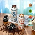 PYD Life 2 Pack Sublimation Sports Insulated Water Bottle Blanks 32 OZ / 900 ML Vacuum Flask Jug Tumblers with Straw Spout Pop Lid and Silicone Handle for Gym,Hiking,Outdoors - Image 6