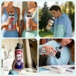 PYD Life 2 Pack Sublimation Sports Insulated Water Bottle Blanks 32 OZ / 900 ML Vacuum Flask Jug Tumblers with Straw Spout Pop Lid and Silicone Handle for Gym,Hiking,Outdoors - Image 7