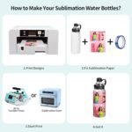 PYD Life 2 Pack Sublimation Sports Insulated Water Bottle Blanks 32 OZ / 900 ML Vacuum Flask Jug Tumblers with Straw Spout Pop Lid and Silicone Handle for Gym,Hiking,Outdoors - Image 8