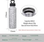 Boundless Voyage Titanium Vacuum Water Bottle Double-Walled Insulated Cup Lightweight and Leak-Proof Travel Outdoor Office School Sport Bottle (600ml silver) - Image 3