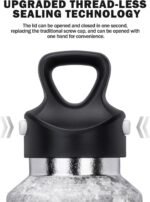 Boundless Voyage Titanium Vacuum Water Bottle Double-Walled Insulated Cup Lightweight and Leak-Proof Travel Outdoor Office School Sport Bottle (600ml silver) - Image 4