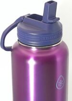ThermoFlask 40 oz Bottle with Spout and Straw Lid - Stainless Steel, Double-Wall Insulation & BPA-Free - Leakproof, Resuable - Forest Green/Purple Sunset (2 Pack) - Image 5